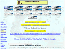 Tablet Screenshot of dandylionrecords.com